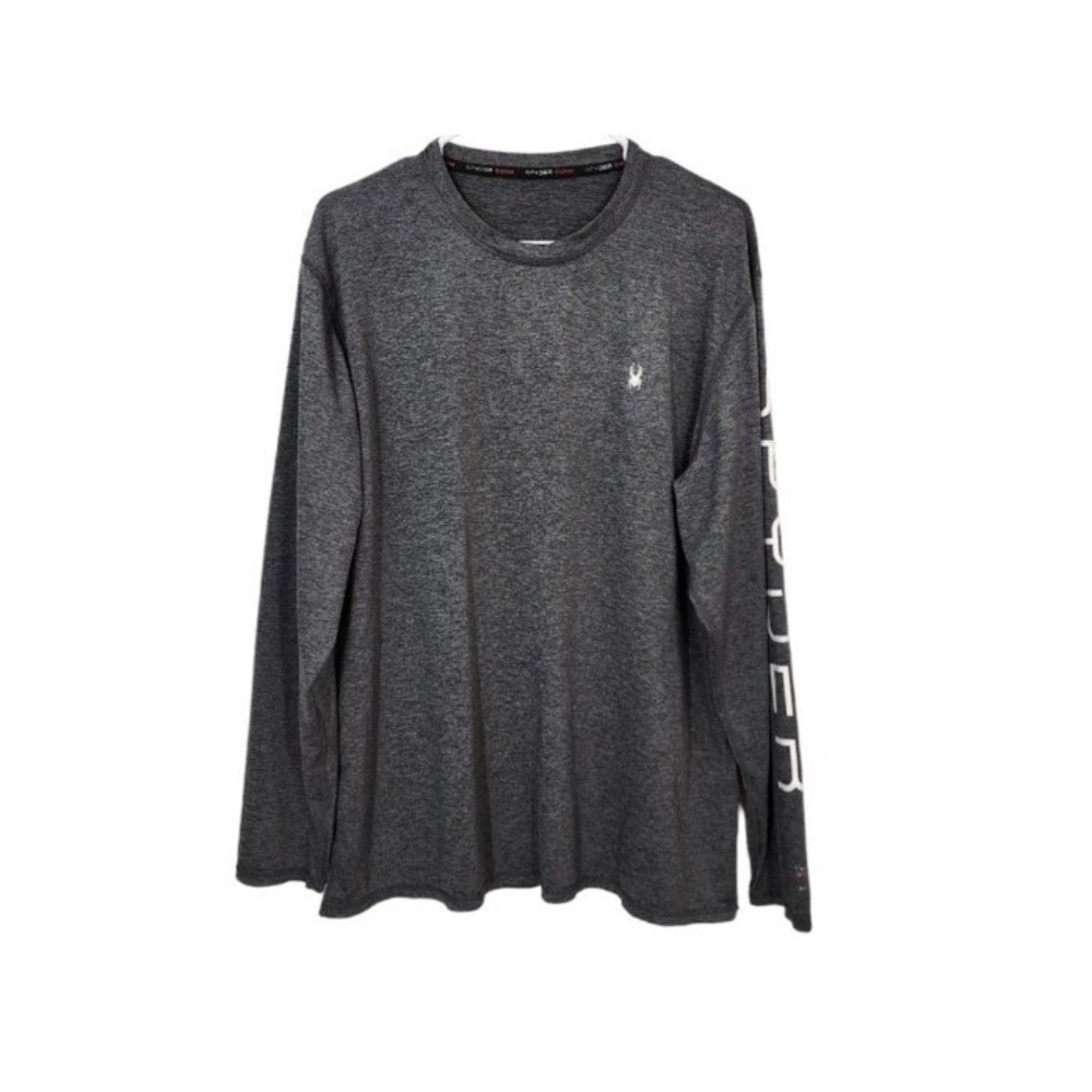 Spyder Men's L Standard Heather‎ Long Sleeve Rashguard, Black, Gorpcore